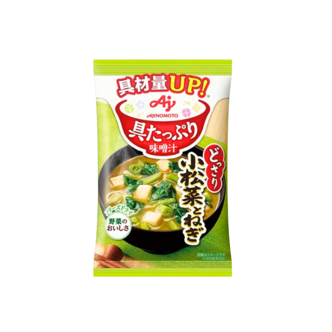 Sopa Instantánea Miso Mostaza Japonesa Espinaca Cebolla Verde Ajinomoto 13.2 Gr