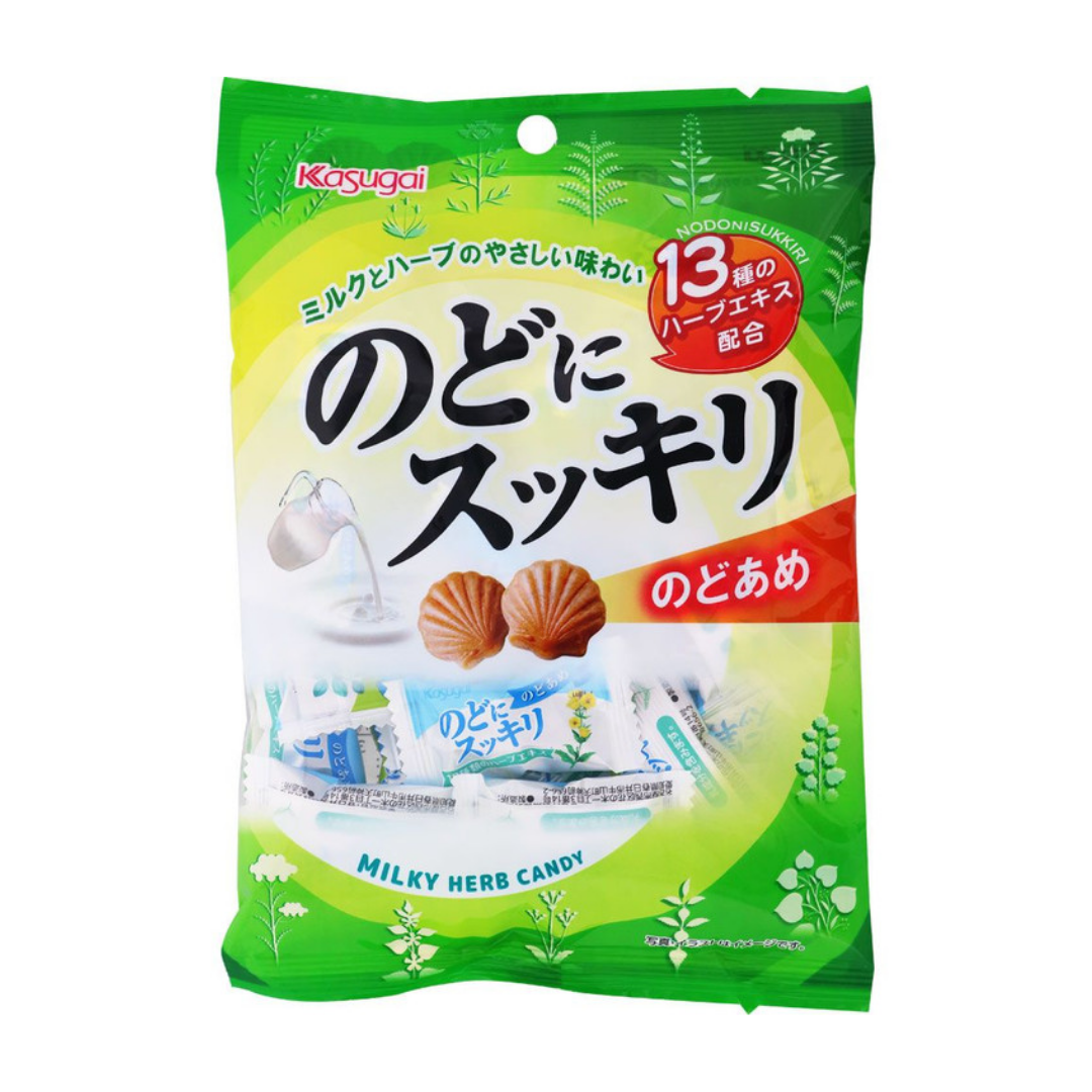 Caramelos Leche Hierba Alivia Garganta Kasugai Seika 125 Gr - Kenko Foods