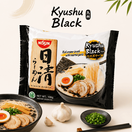Ramen Instantáneo Kyushu Negro Ajo Tostado Nissin 106 Gr