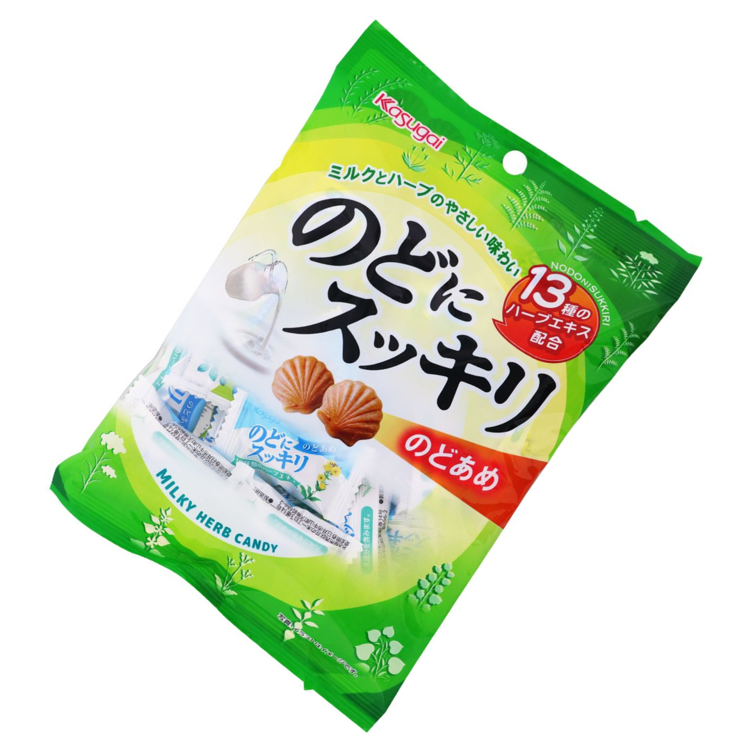 Caramelos Leche Hierba Alivia Garganta Kasugai Seika 125 Gr - Kenko Foods